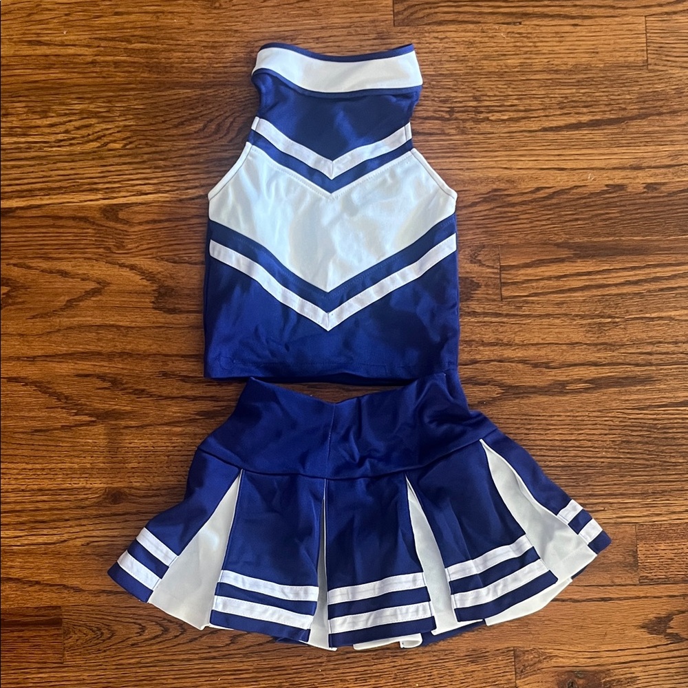 Blue and White Kids Cheerleader Costume